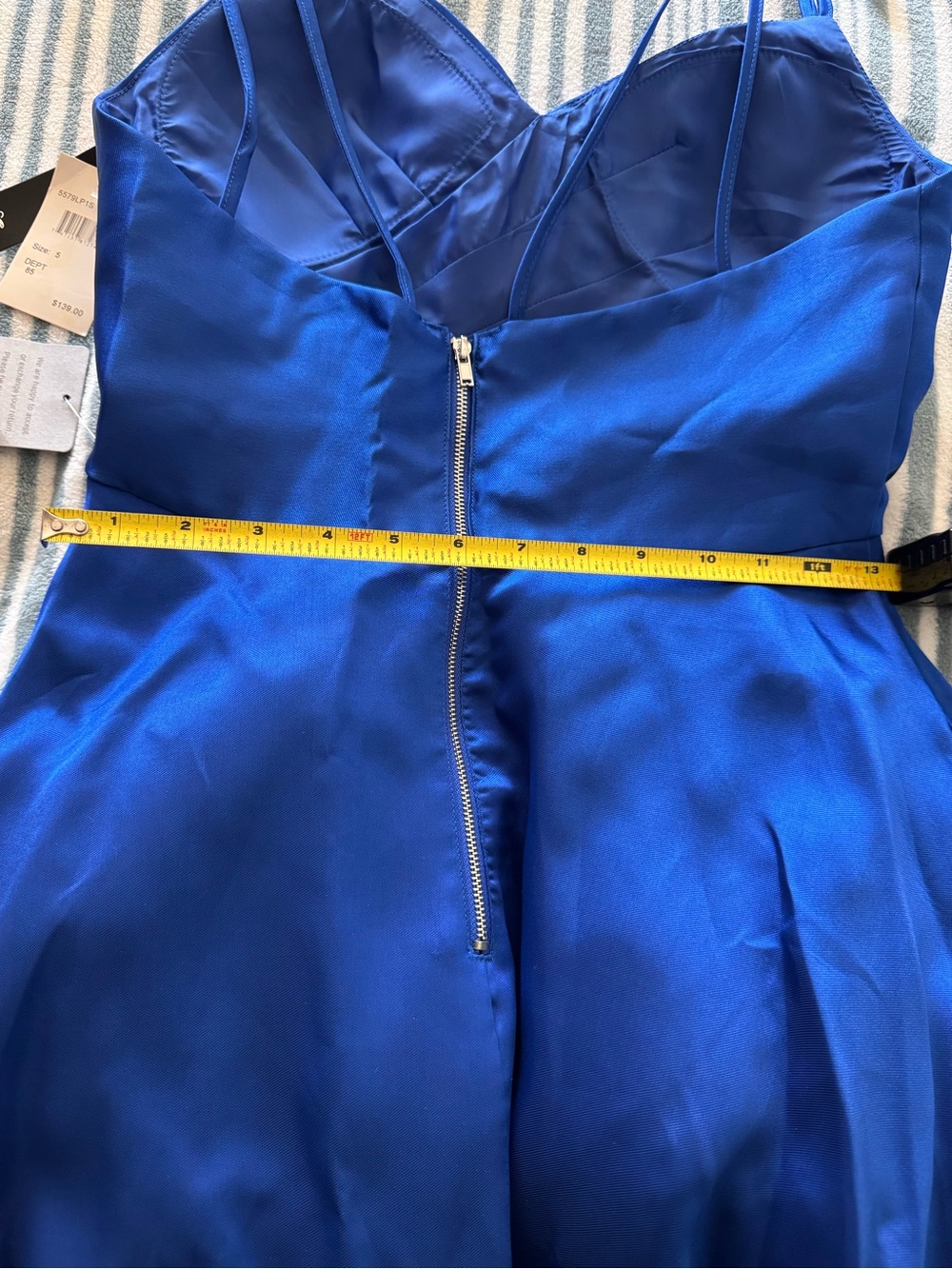 NWT Sequin Hearts Royal Blue Strappy Plunge V Gown (Size 5) - Picture 11 of 14